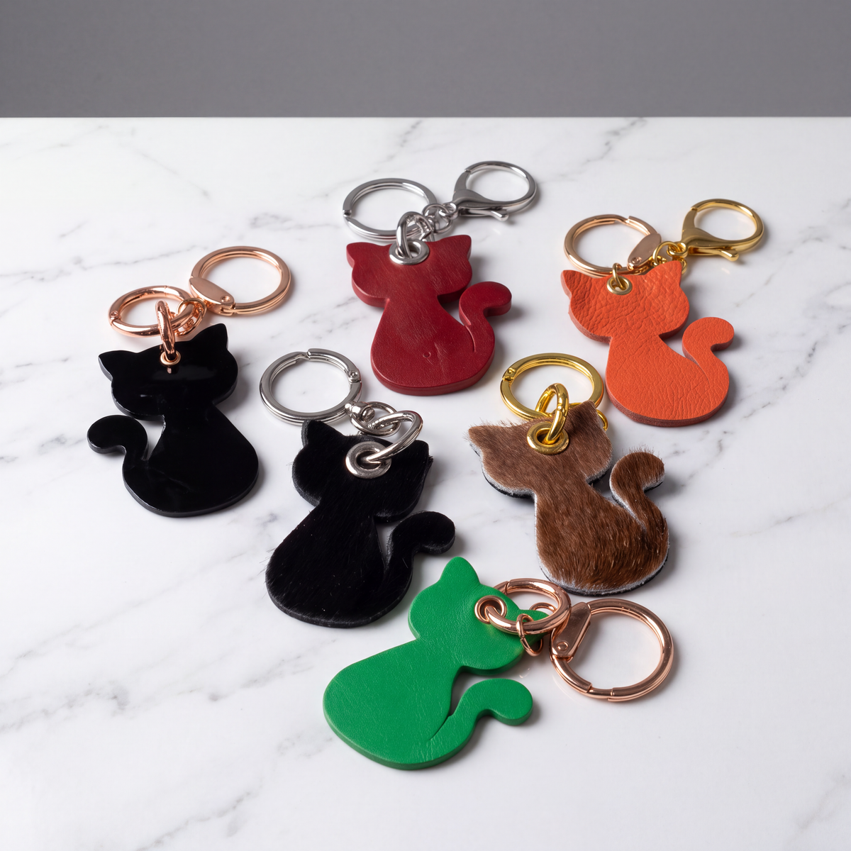Cat Leather Keychain