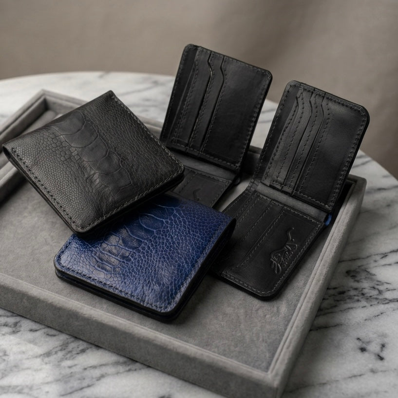 Struthio Vault | Exotic Bifold Wallet | Ostrich Leg