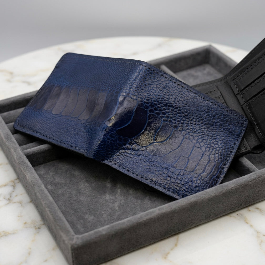 Struthio Vault | Exotic Bifold Wallet | Ostrich Leg