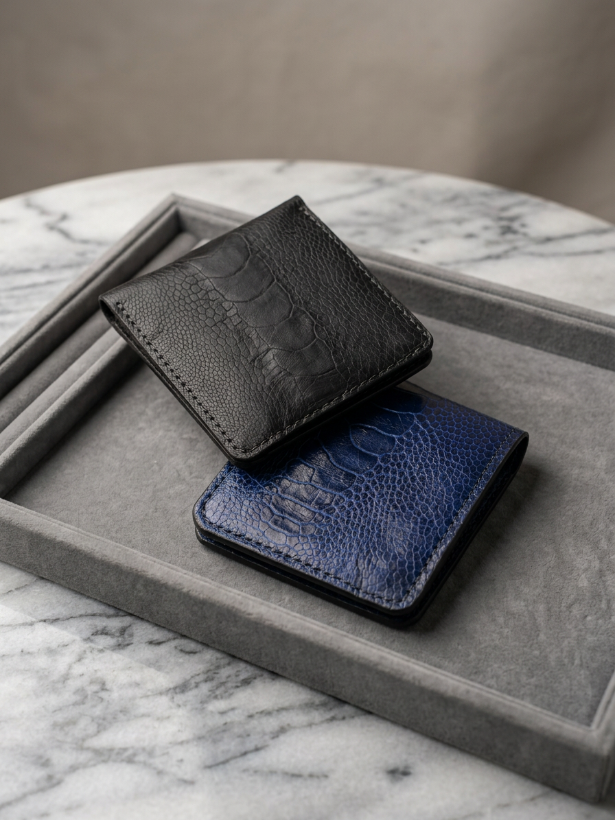 Struthio Vault | Exotic Bifold Wallet | Ostrich Leg