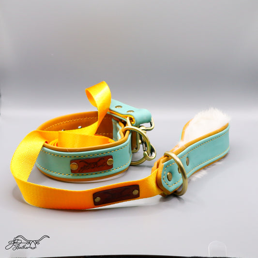 Premium Leash - Rabbit Fur Lined - Jon B Leather
