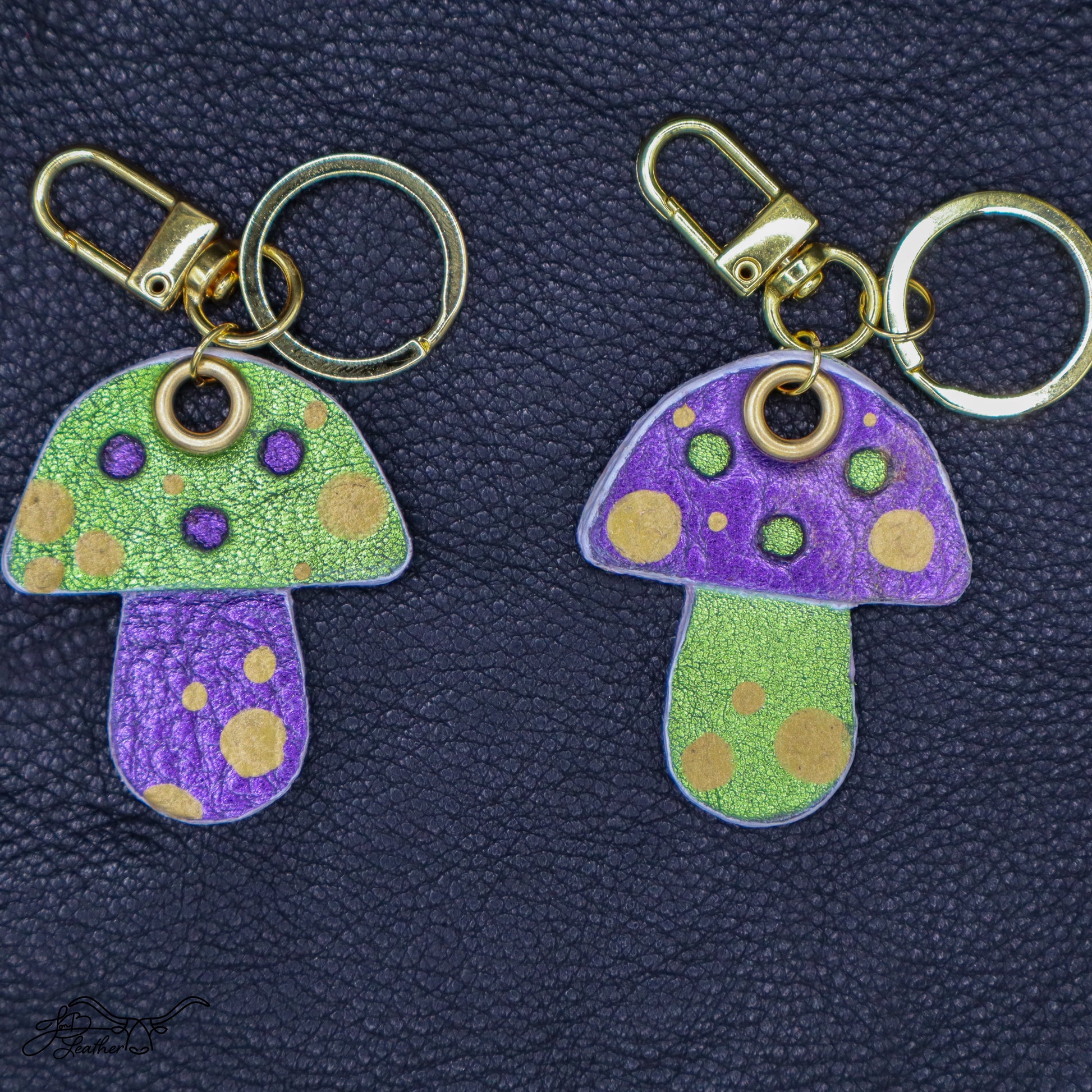 Mushroom Keychain - Jon B Leather