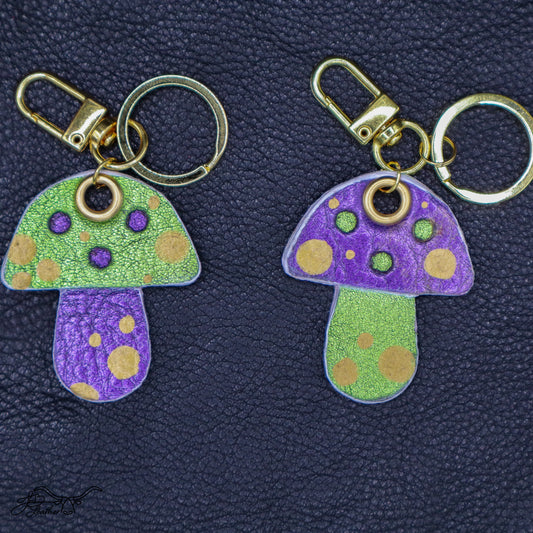 Mushroom Keychain - Jon B Leather