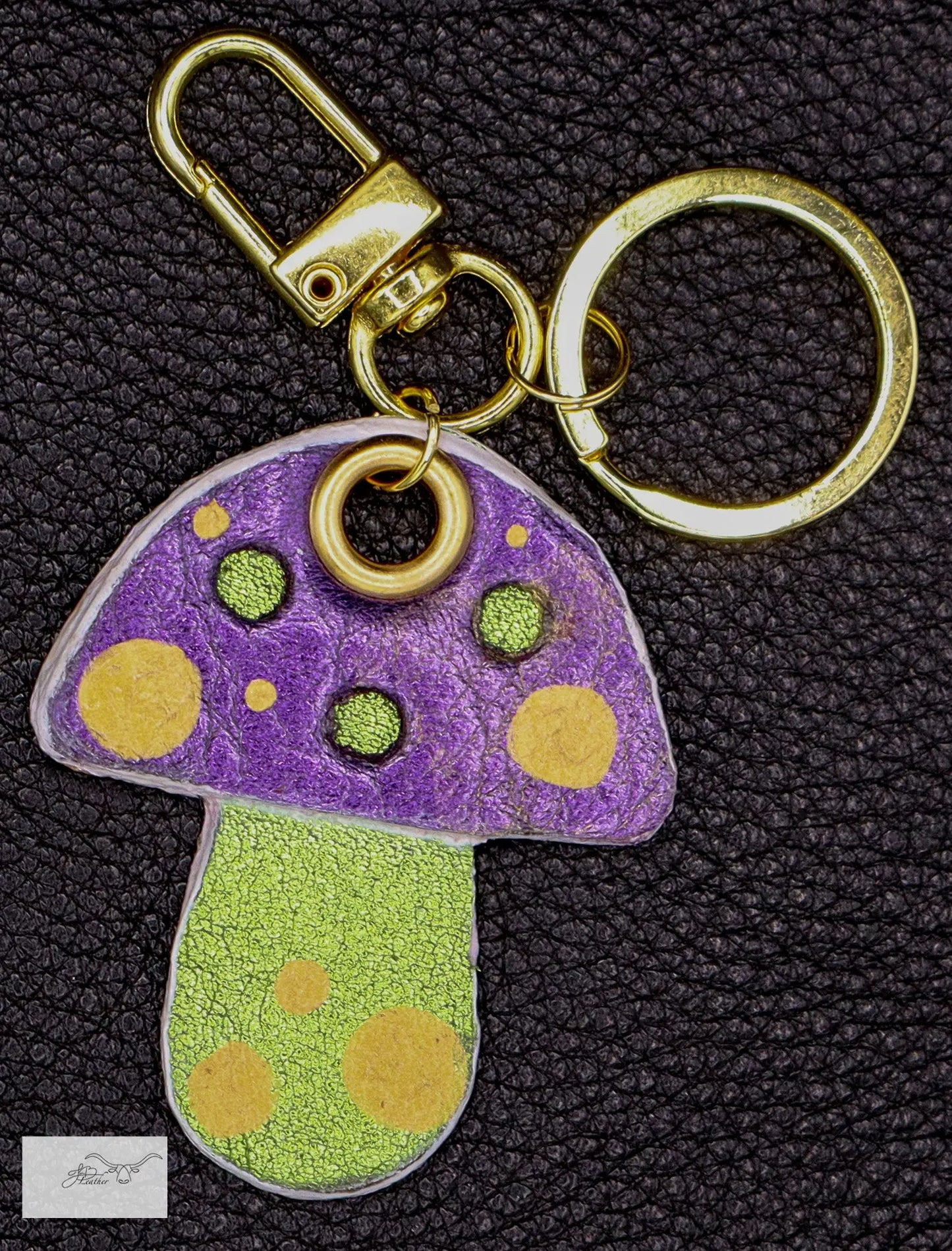 Mushroom Keychain Jon B Leather