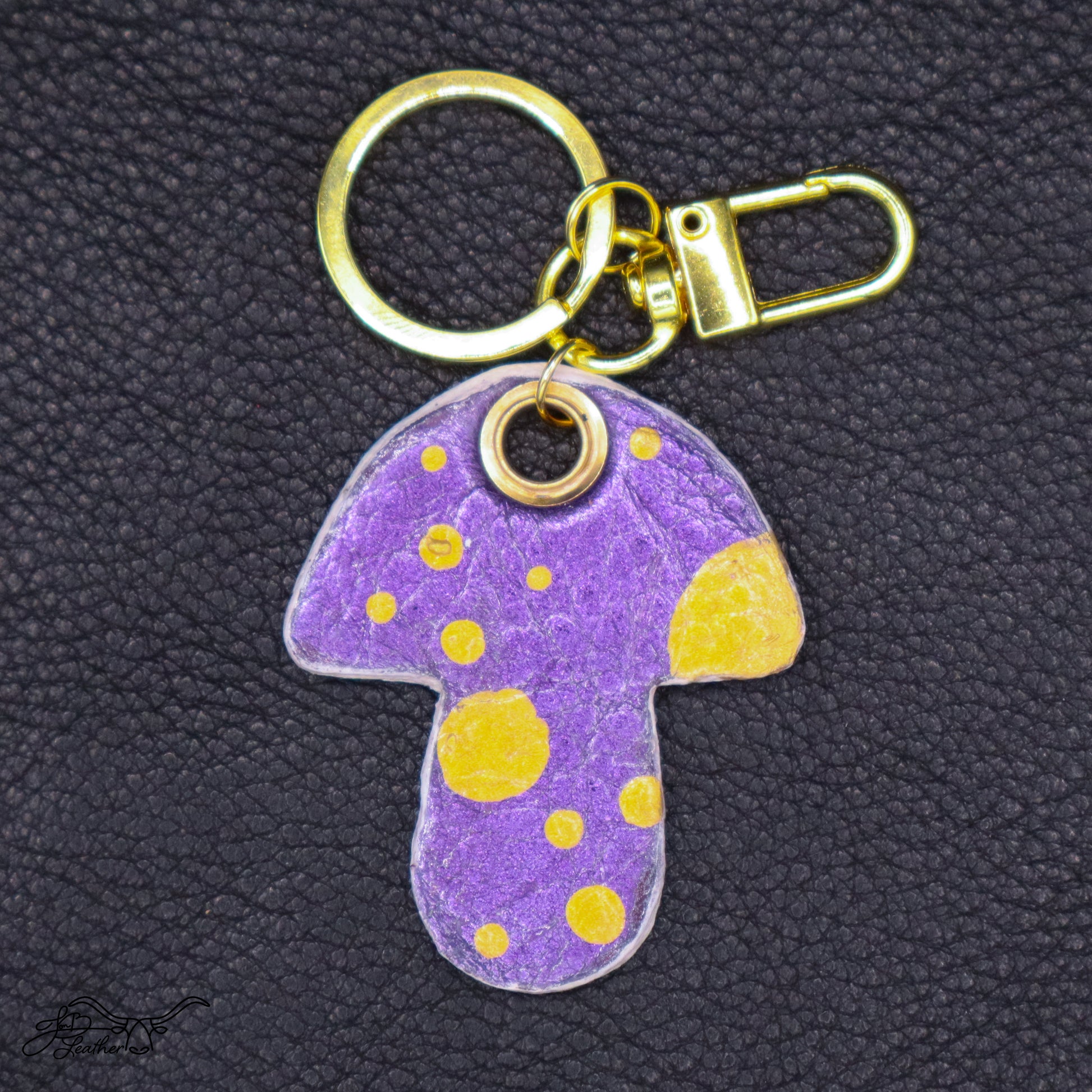 Mushroom Keychain - Jon B Leather