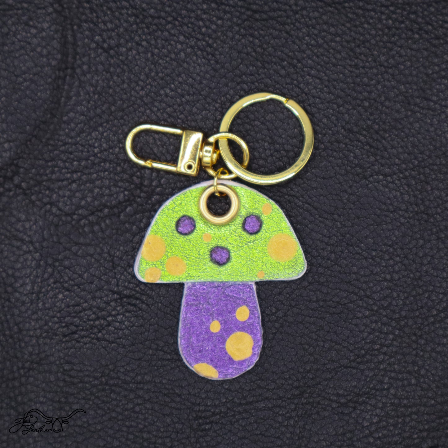 Mushroom Keychain - Jon B Leather