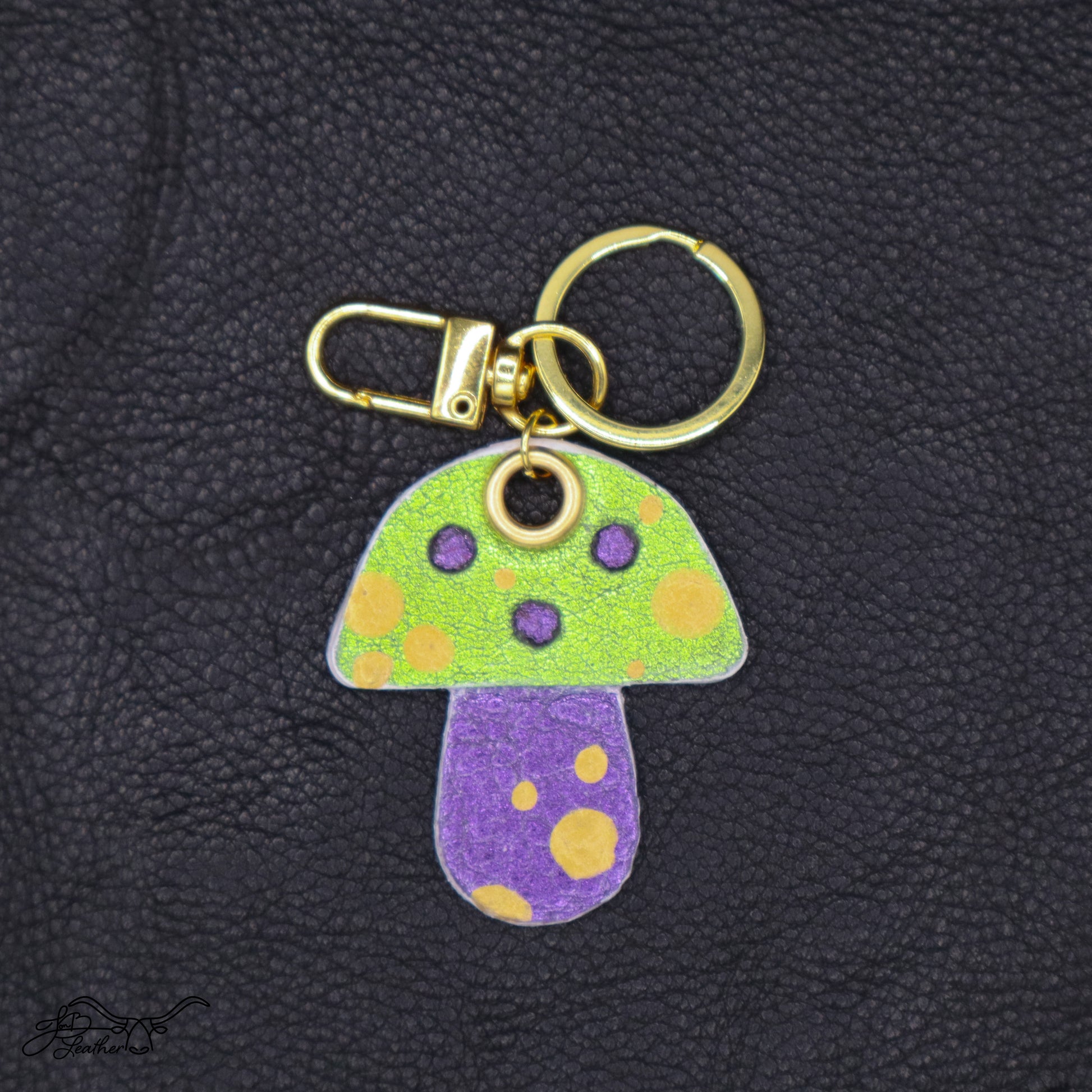 Mushroom Keychain - Jon B Leather