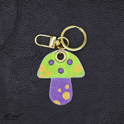 Mushroom Keychain - Jon B Leather