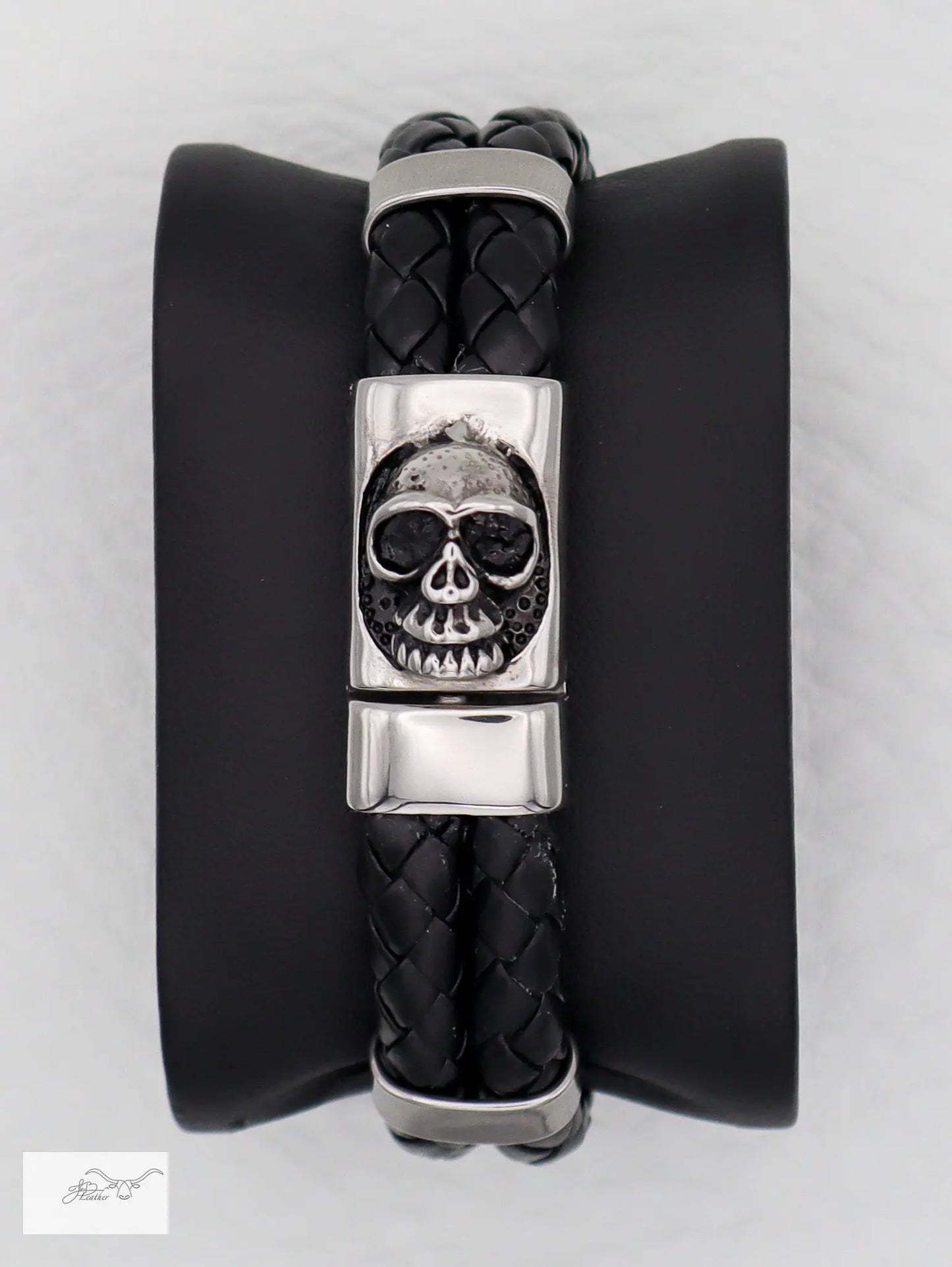 Skull Bracelet Vertical Jon B Leather