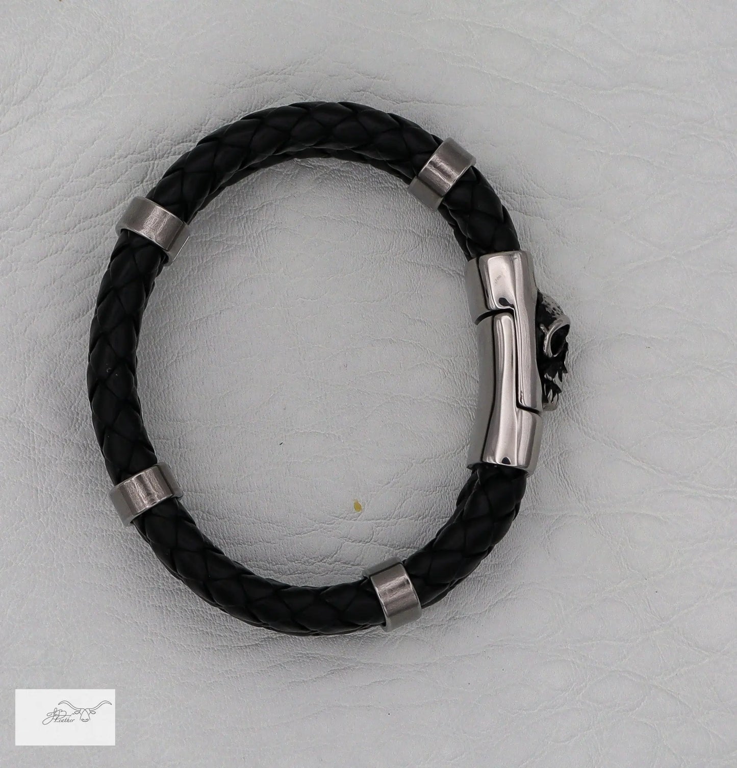 Skull Bracelet Vertical Jon B Leather