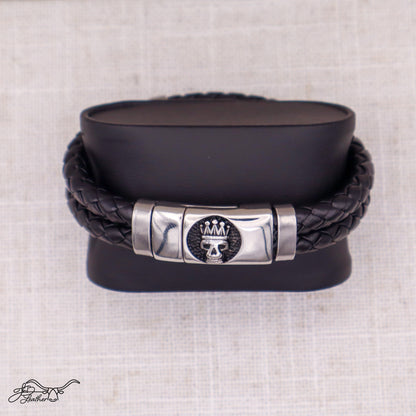 Skull King Bracelet Magnetic - Jon B Leather