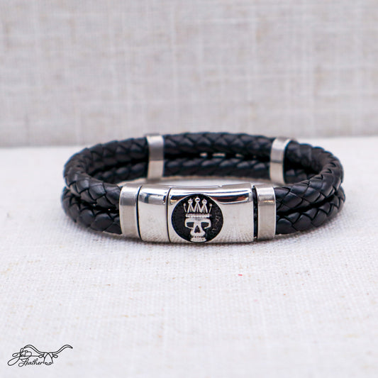 Skull King Bracelet Magnetic - Jon B Leather