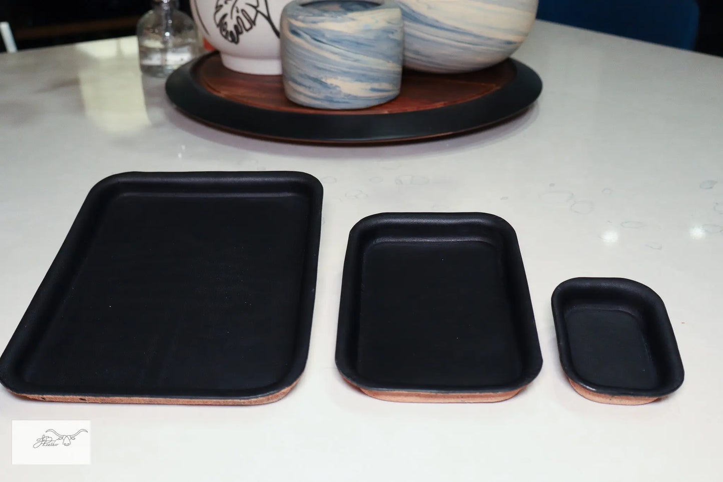 Triple Rectangle Trays Jon B Leather