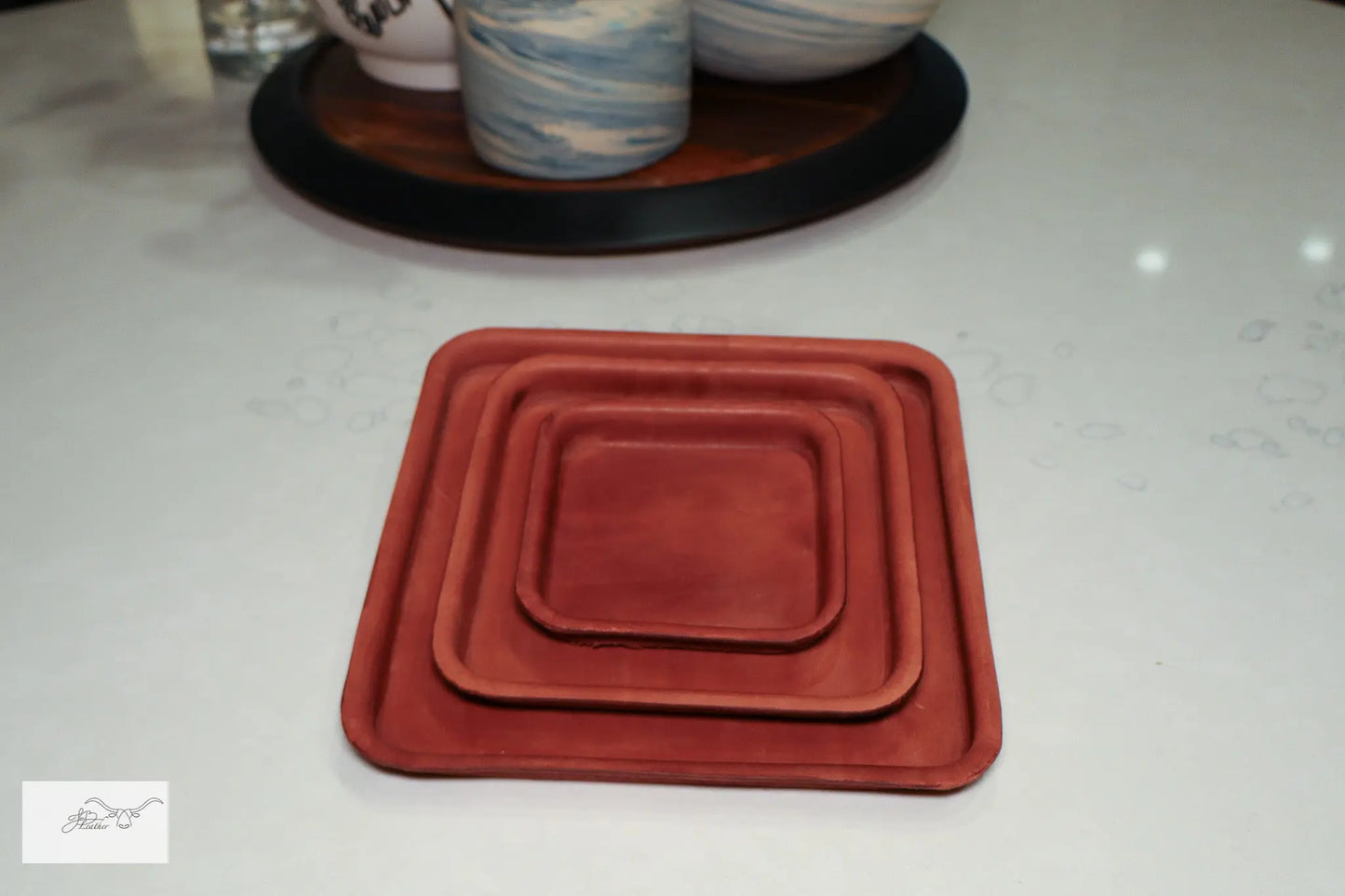 Triple Square Trays Jon B Leather