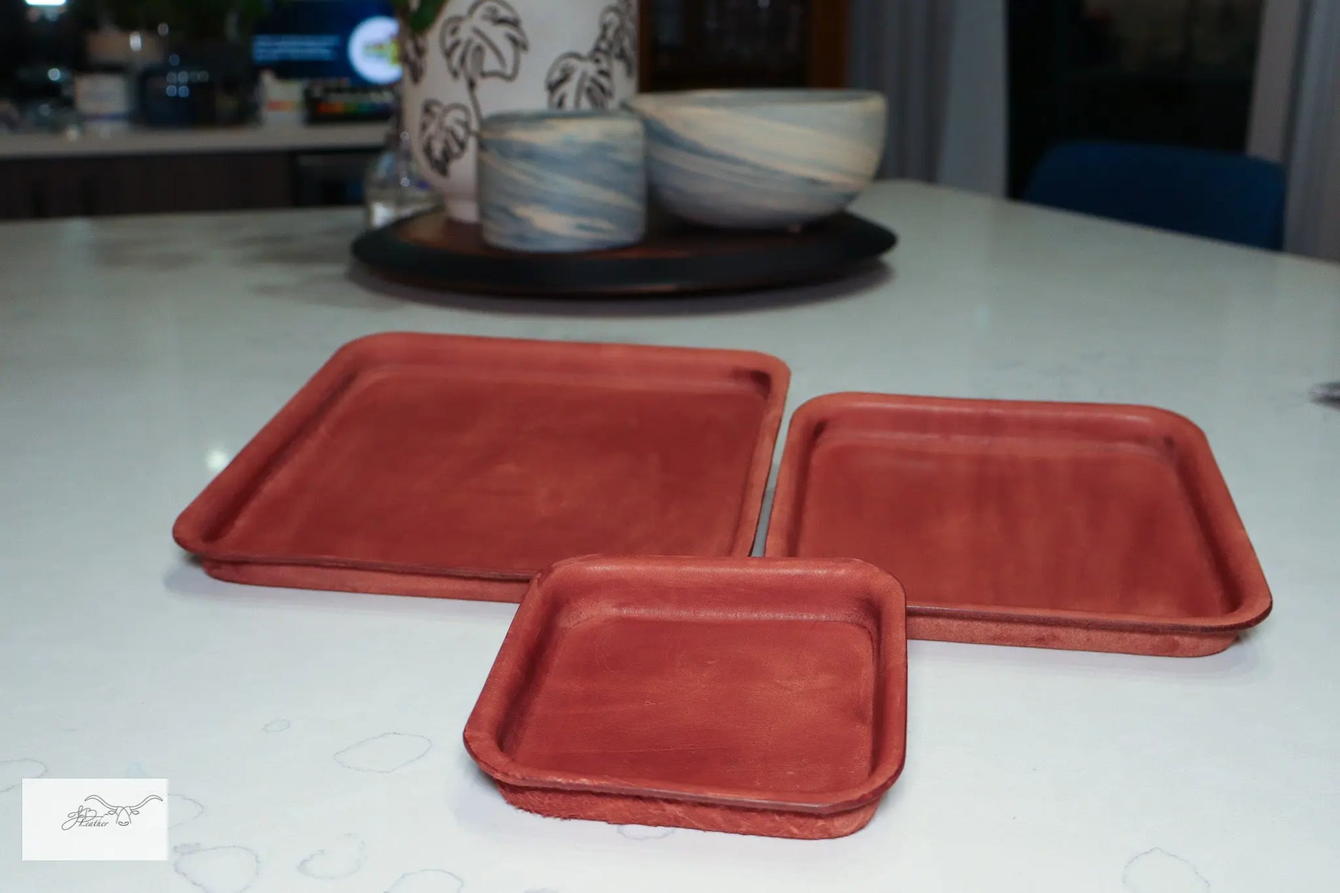 Triple Square Trays Jon B Leather