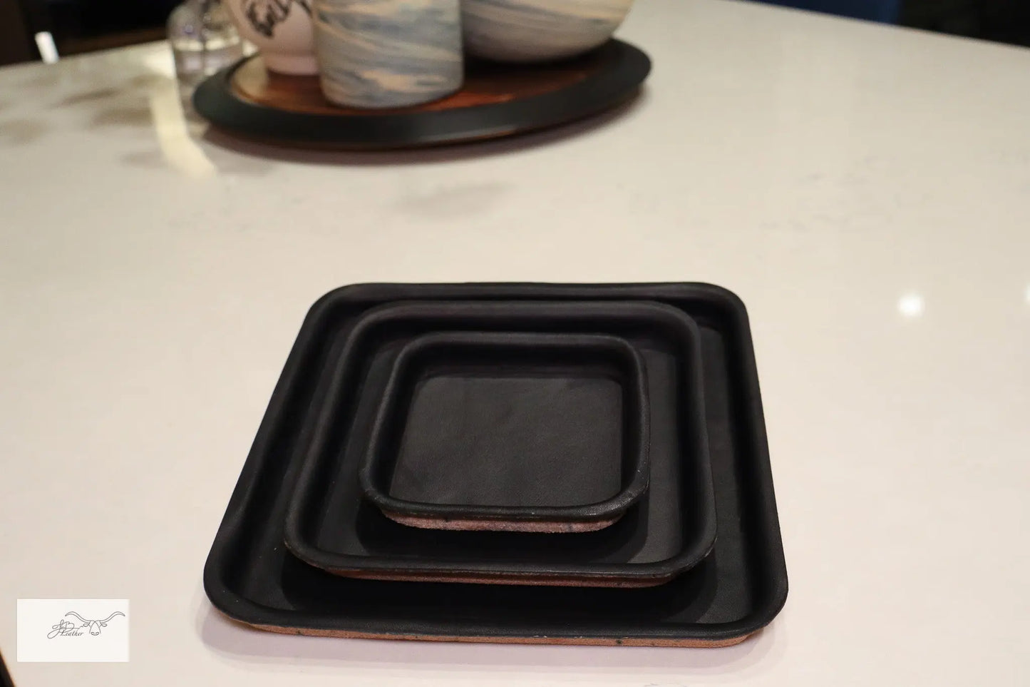 Triple Square Trays Jon B Leather