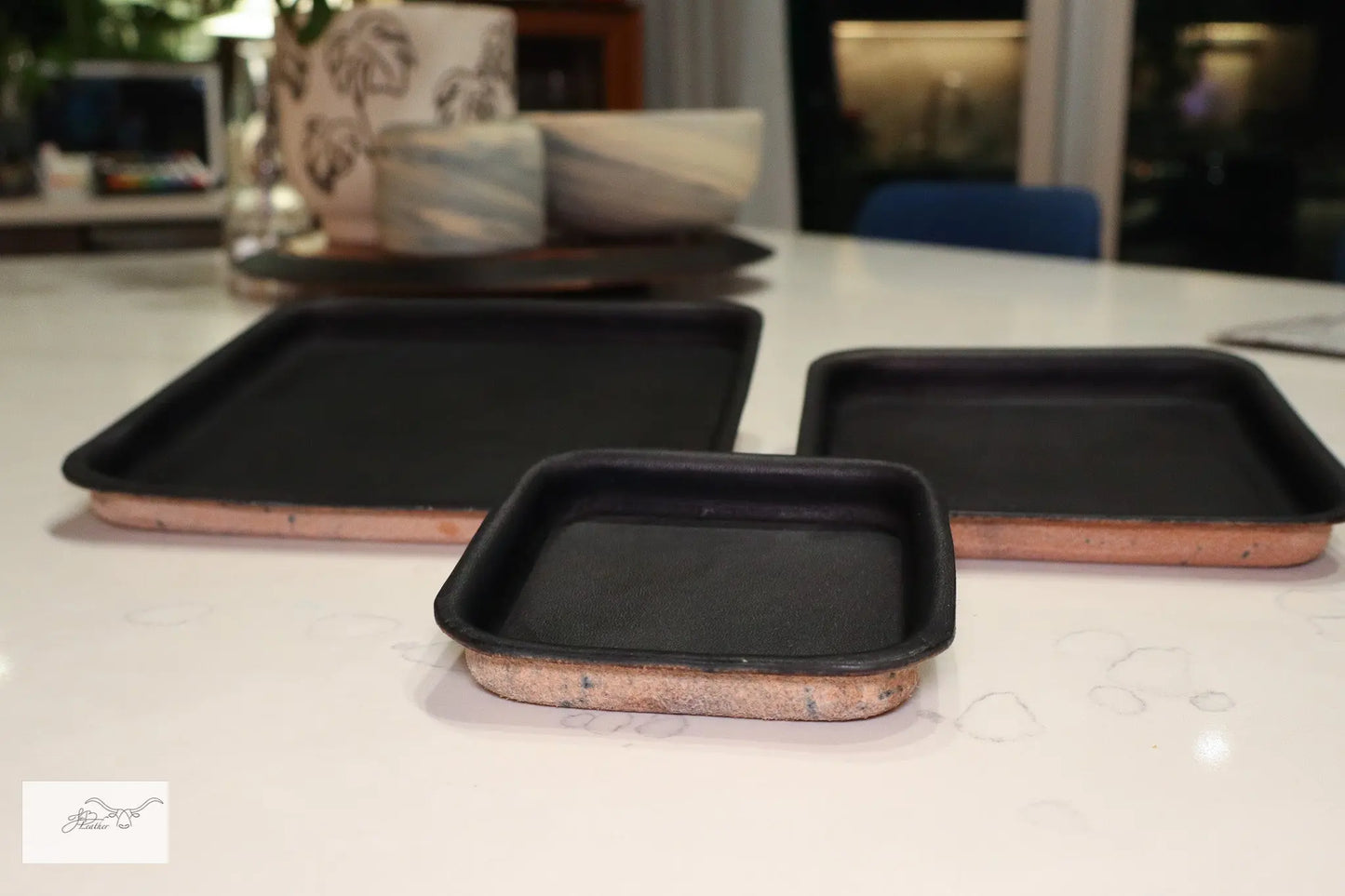 Triple Square Trays Jon B Leather