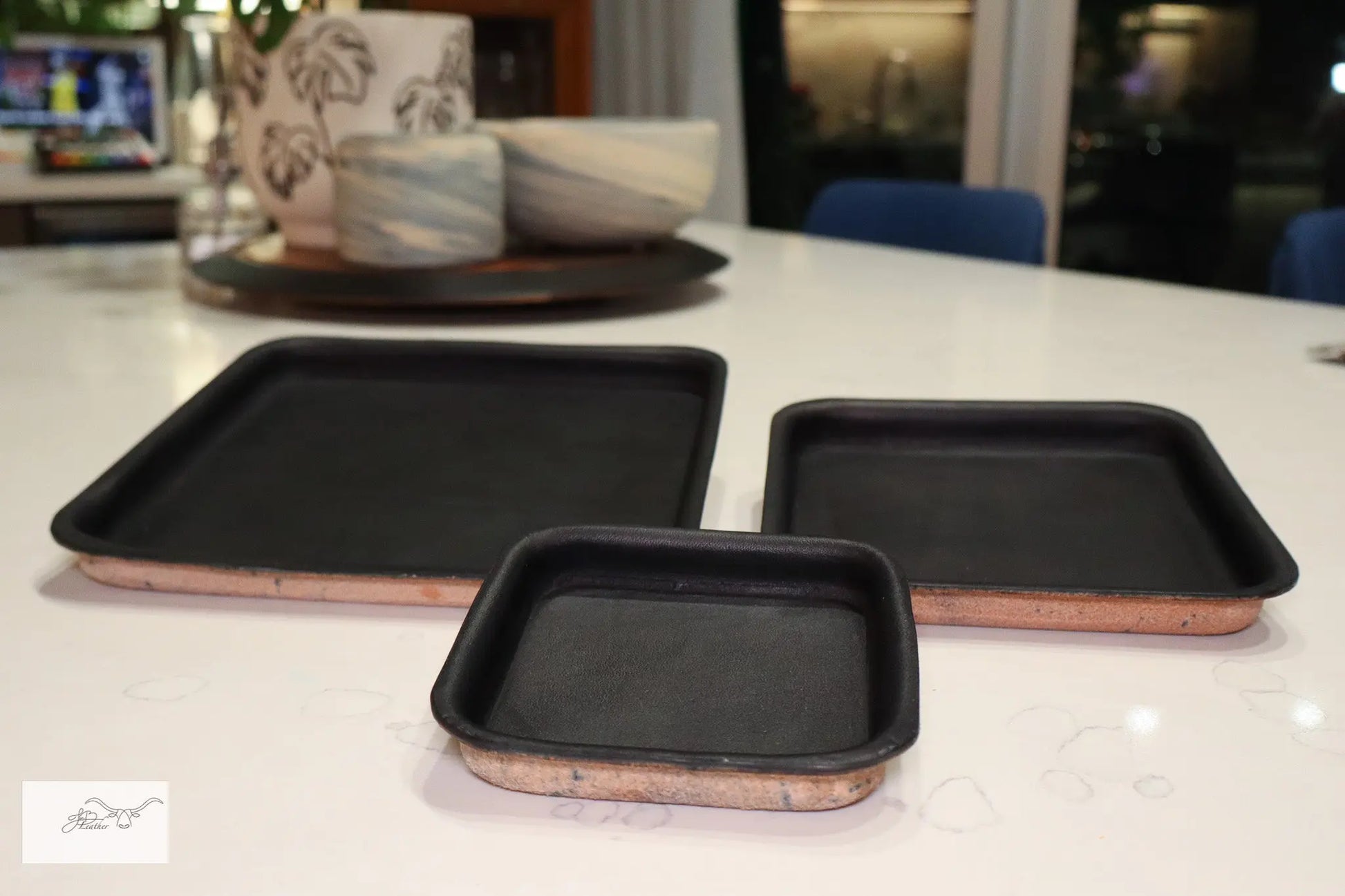 Triple Square Trays Jon B Leather