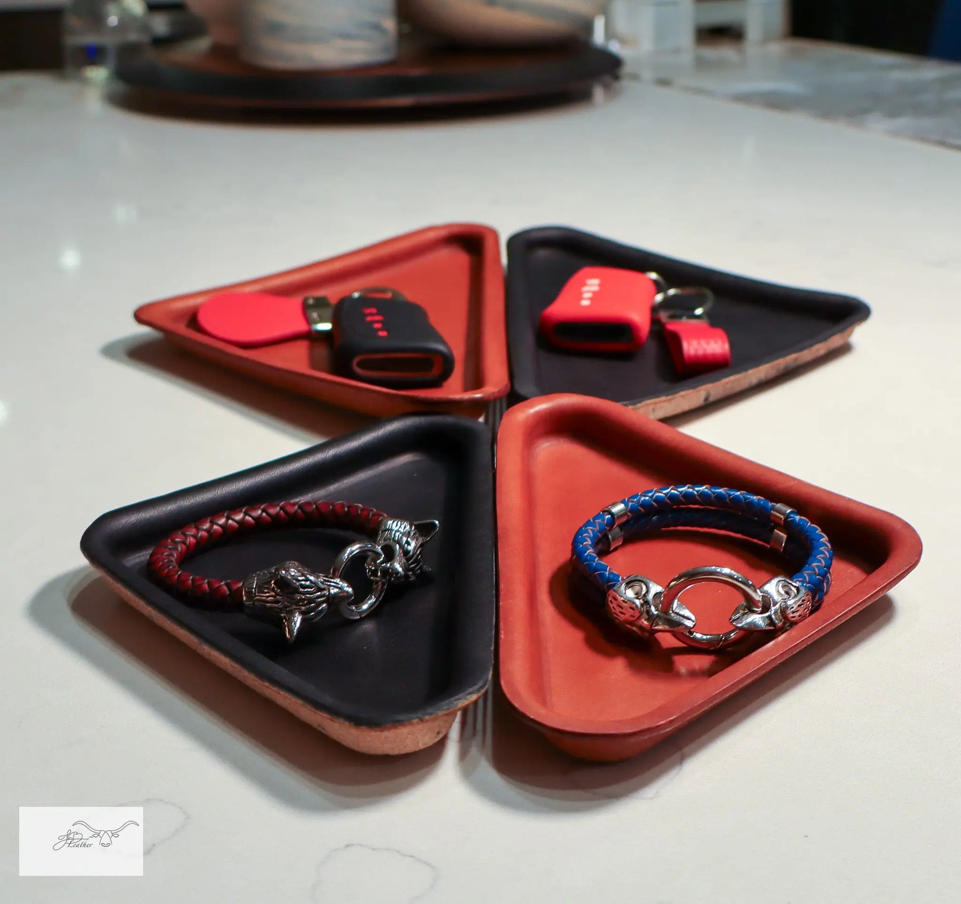 Triangle Trays Jon B Leather