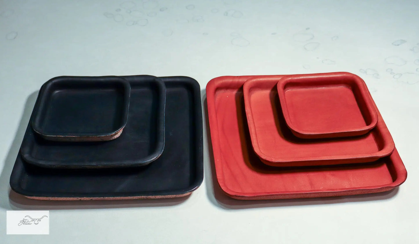 Triple Square Trays Jon B Leather