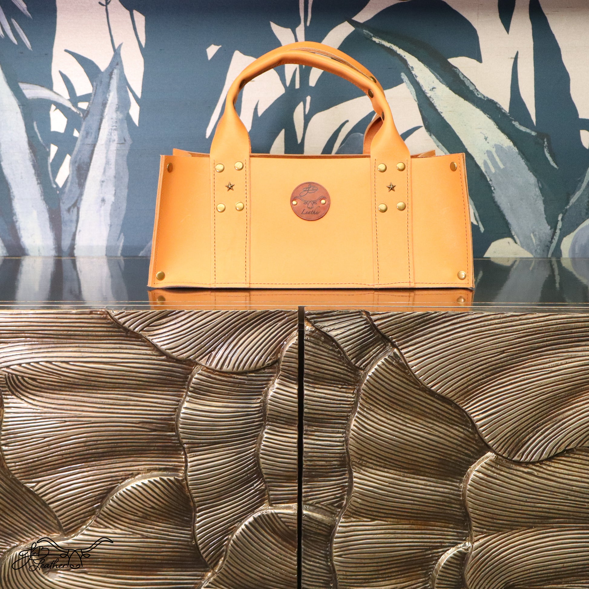 Squat Tote Organization Basket - Jon B Leather
