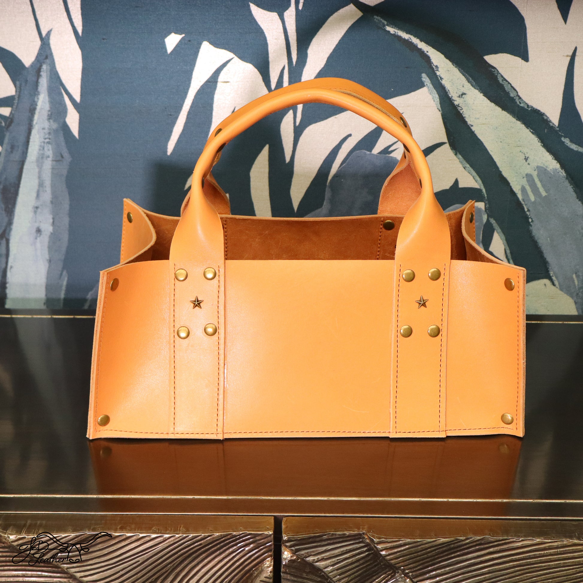Squat Tote Organization Basket - Jon B Leather