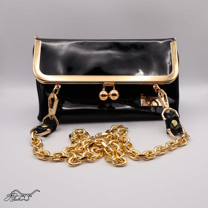 Patent Leather Kiss Clutch - Jon B Leather