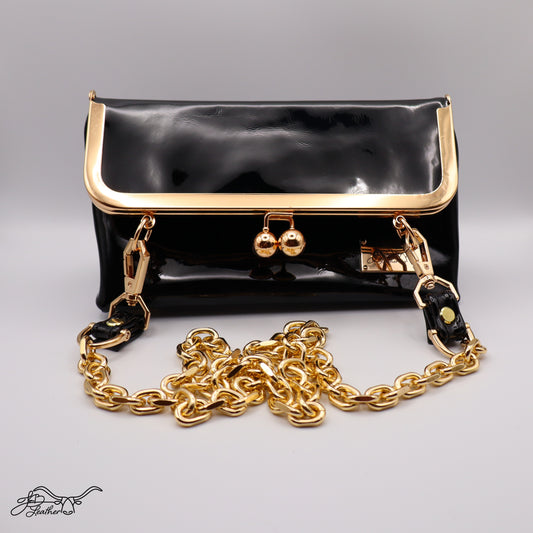 Patent Leather Kiss Clutch - Jon B Leather