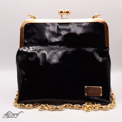Patent Leather Kiss Clutch - Jon B Leather