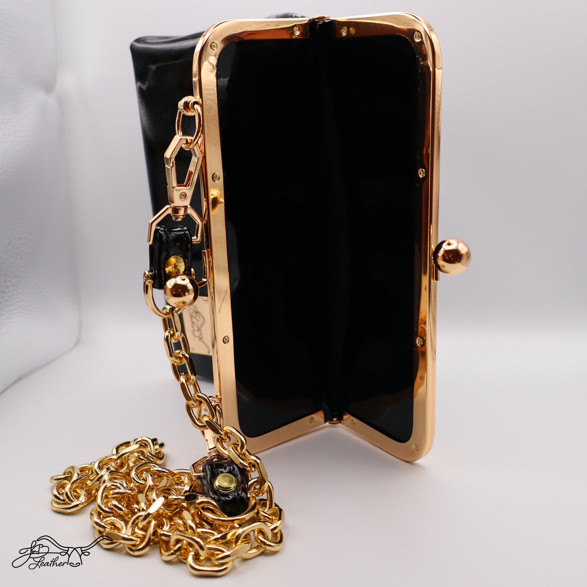 Patent Leather Kiss Clutch - Jon B Leather