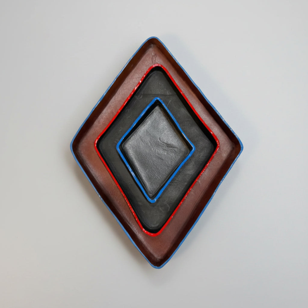 Diamond Molded Leather Tray