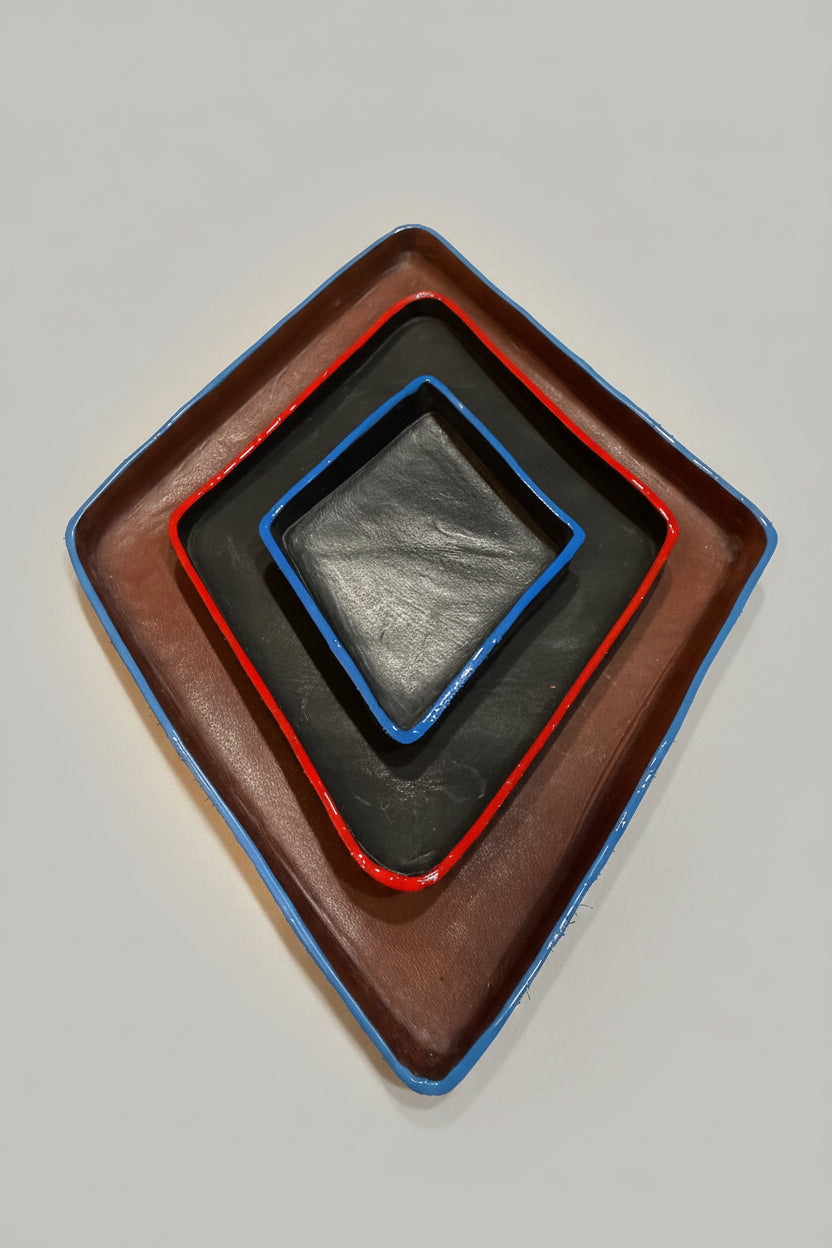 Diamond Molded Leather Tray