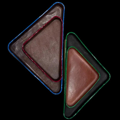 Triangular Molded Leather Decorative Tray
