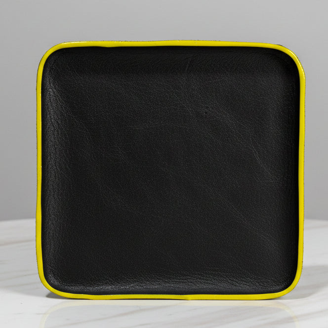 Square Molded Leather Tray