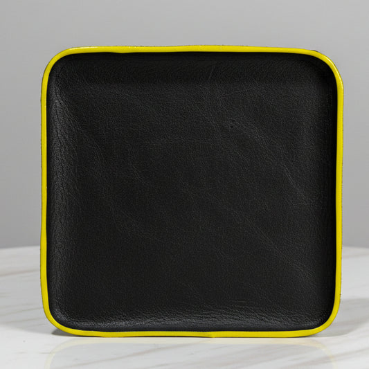 Square Molded Leather Tray
