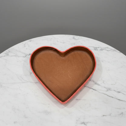 Heart Molded Leather Decorative Tray
