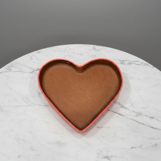 Heart Molded Leather Decorative Tray