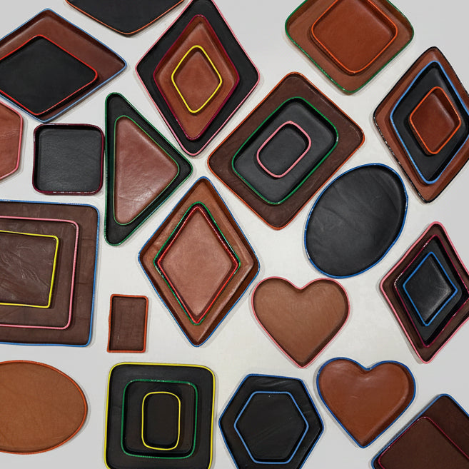 Diamond Molded Leather Tray