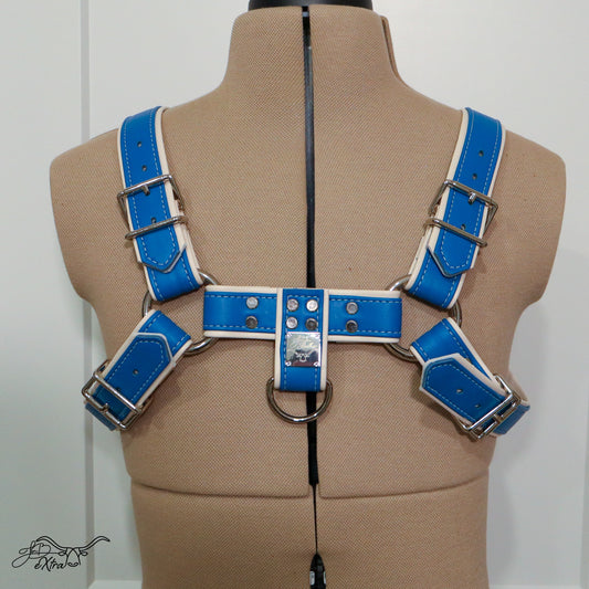 JonBx Brilliant Blue Fashion Harness - Jon B Leather
