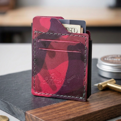 Camo Leather Card Wallet
