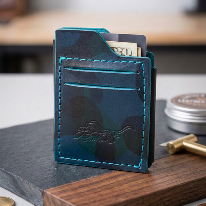 Camo Leather Card Wallet