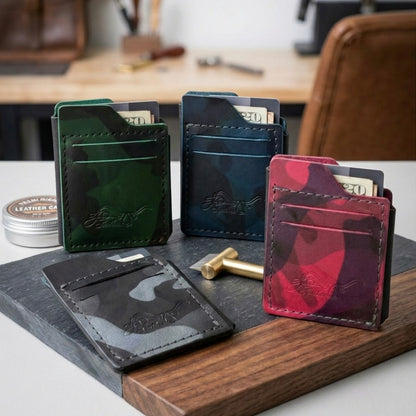Camo Leather Card Wallet