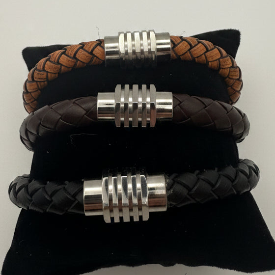 Braided Leather Cord Hex Connect