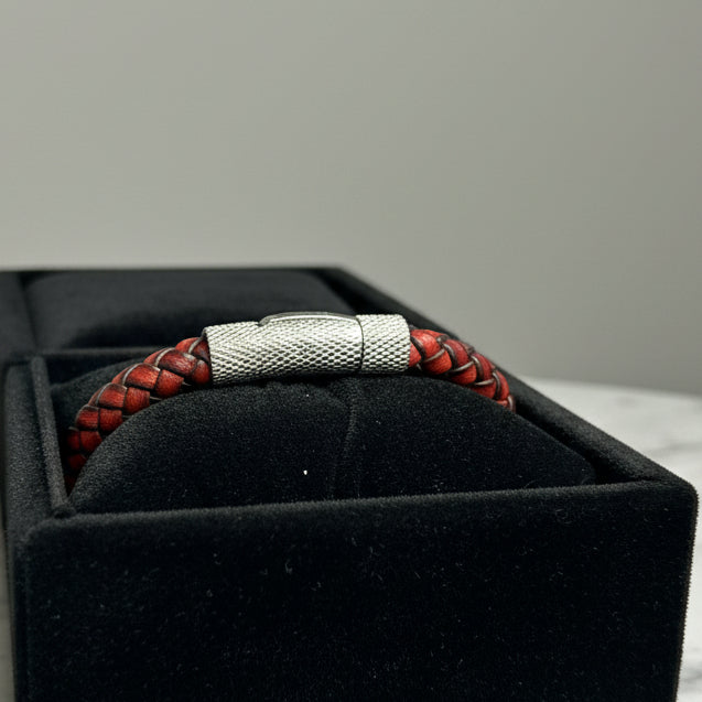 Braided Leather Cord Bayonet Clasp