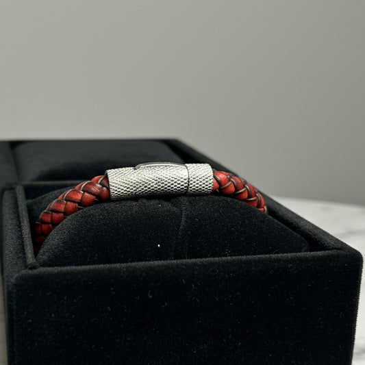 Braided Leather Cord Bayonet Clasp