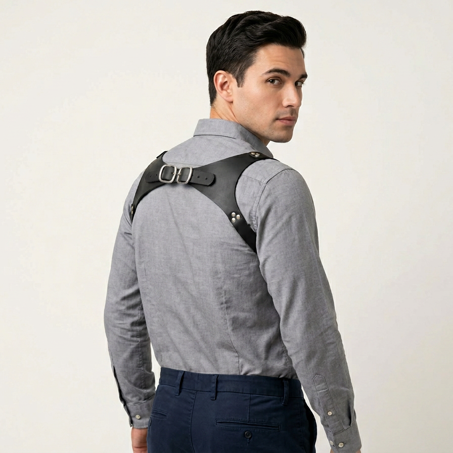 2 Point Leather Dress suspenders