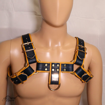 JonBx Navy Alligator and Tan Fashion Harness