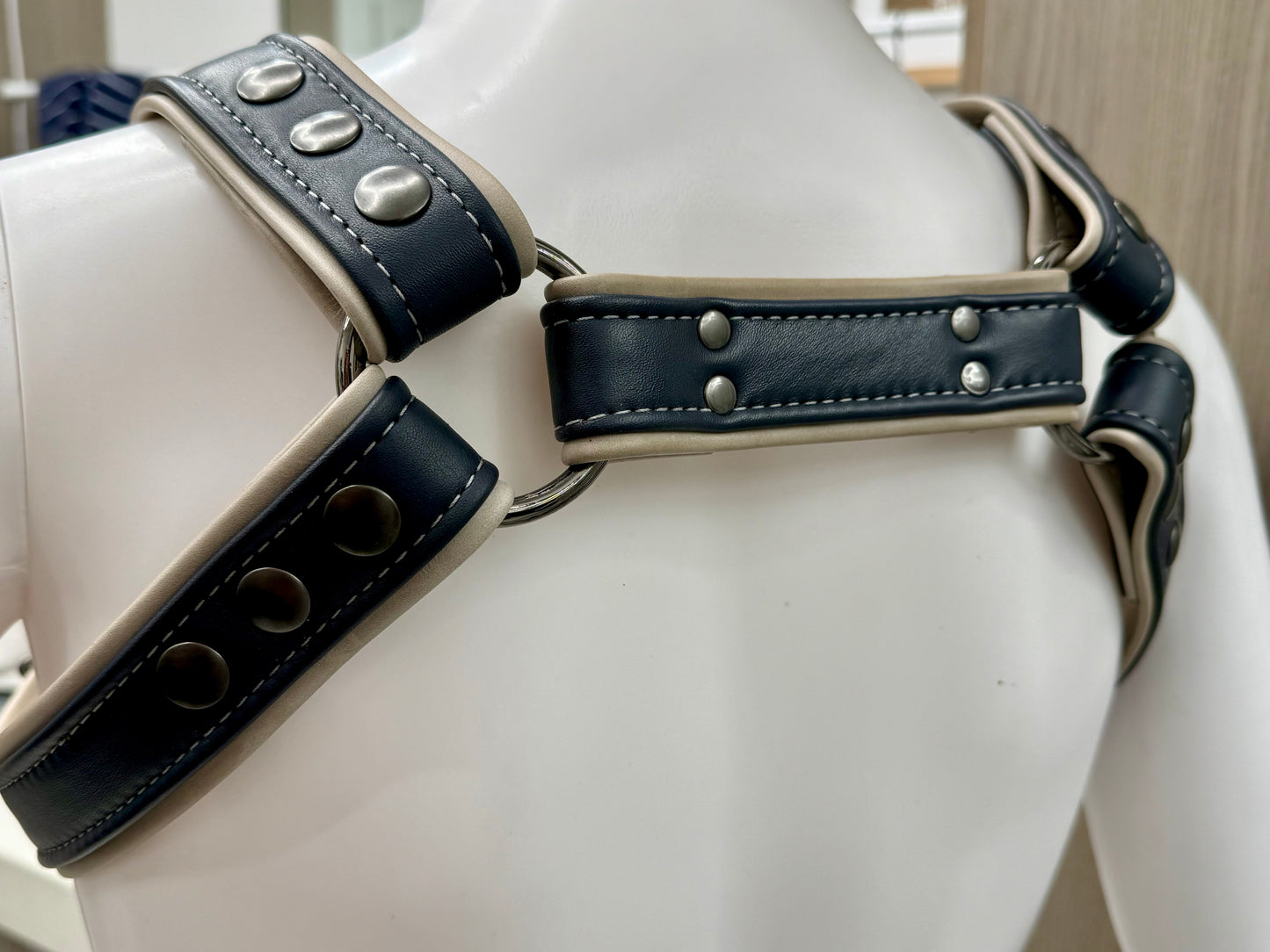 JonBx Light Gray and Navy Fashion Harness