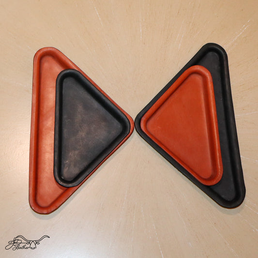 Triangular Molded Leather Decorative Tray