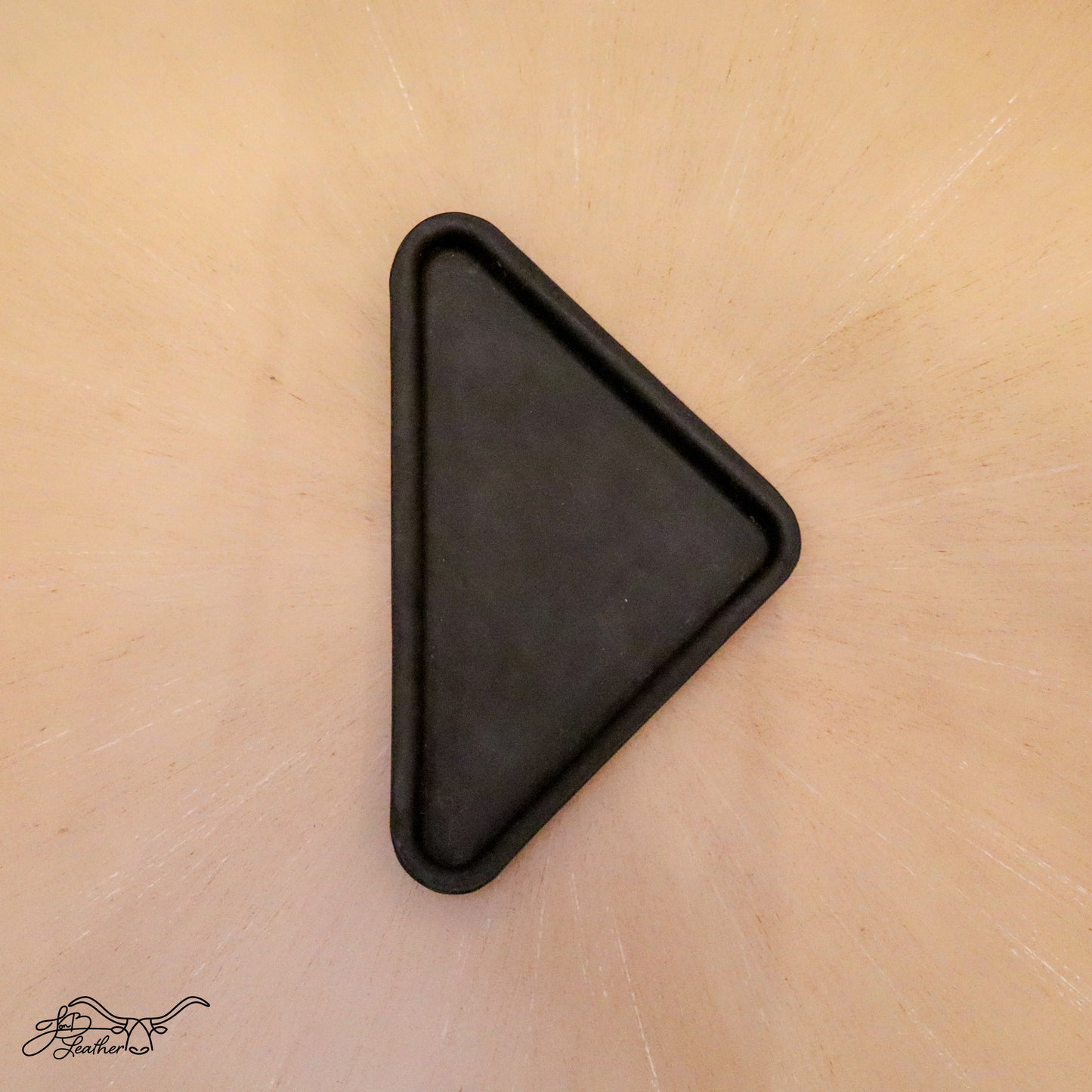 Triangular Molded Leather Decorative Tray